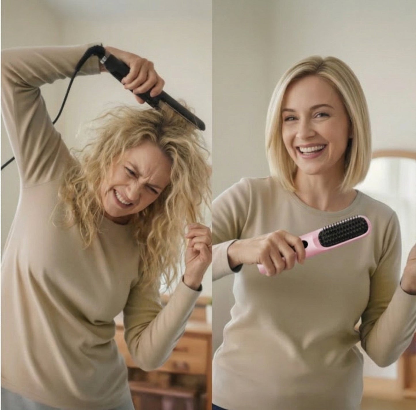 🏆 The Short Hair Specialist! The first smart styling comb designed specif 💖(Type-C charging design)