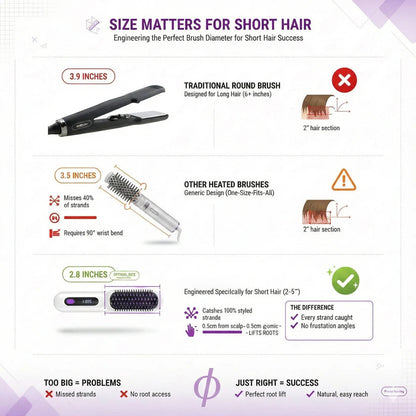 🏆 The Short Hair Specialist! The first smart styling comb designed specif 💖(Type-C charging design)
