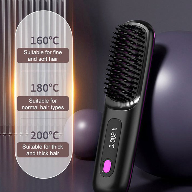 🏆 The Short Hair Specialist! The first smart styling comb designed specif 💖(Type-C charging design)