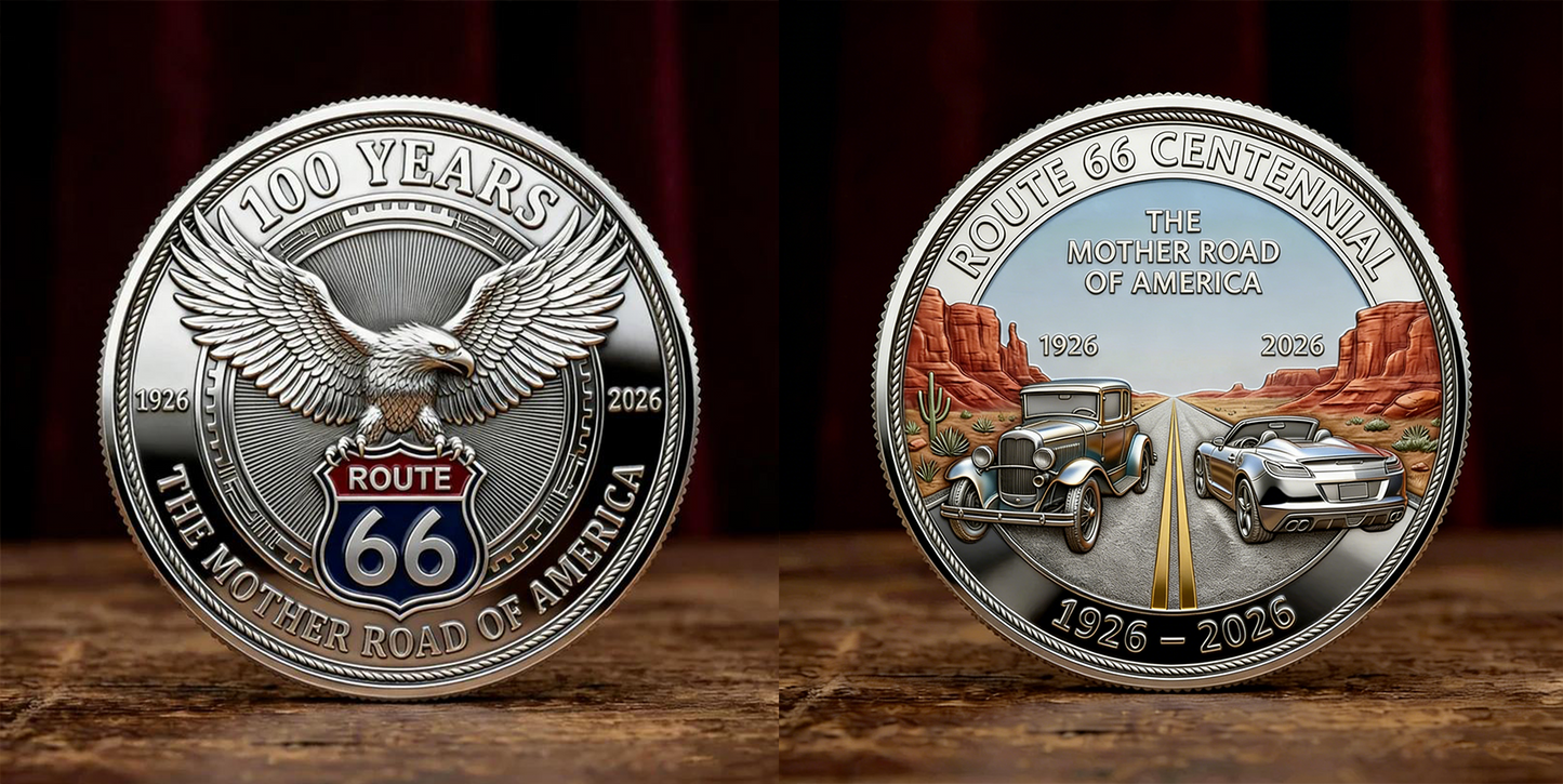 🏆Flash Sale 60% OFF -🛣️ Route 66 – 100 Years of Freedom Commemorative Medallion