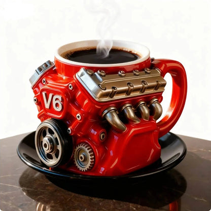 Handcrafted 3D Coffee Cup-V6/V8 3D Engine Stainless Steel Mug