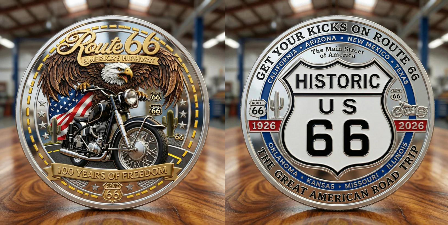 🏆Flash Sale 60% OFF -🛣️ Route 66 – 100 Years of Freedom Commemorative Medallion