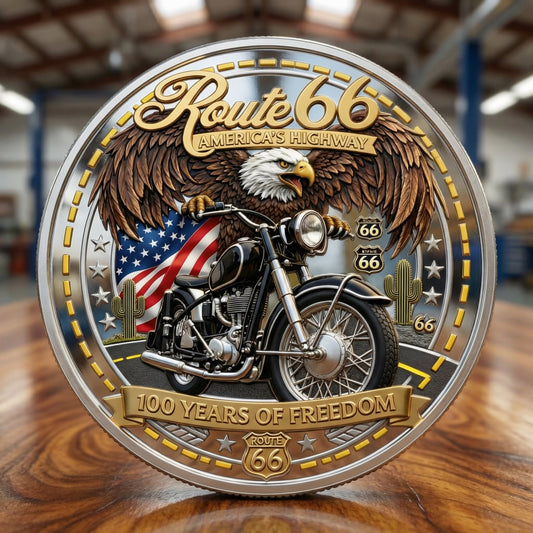 🏆NEW YEAR 60% OFF - Route 66 Freedom Commemorative Medallion 🪙🛣️🦅