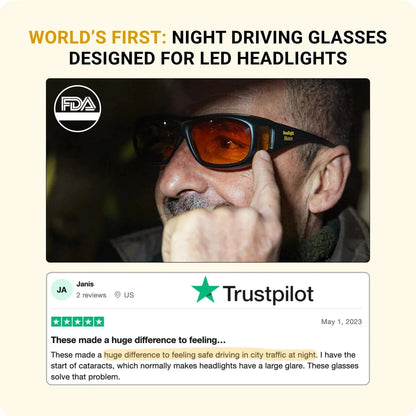 Headlight Glasses with GlareCut Technology