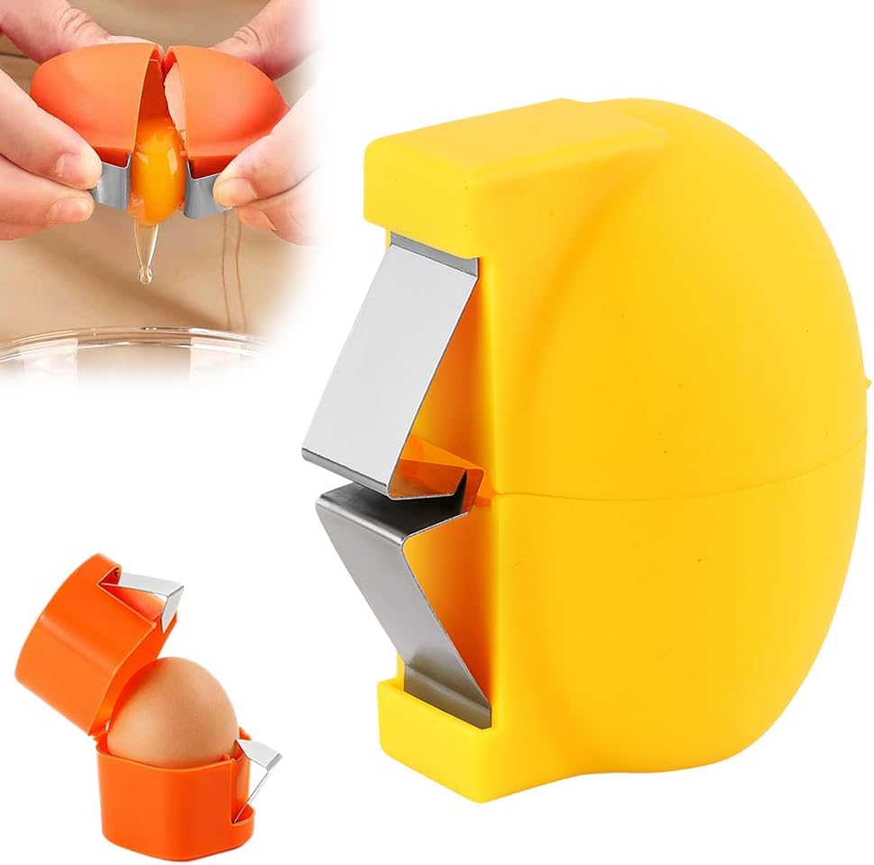 2026 New Multifunction Egg Shell Opener – Easy Crack & Peel, Stainless Steel (Orange)