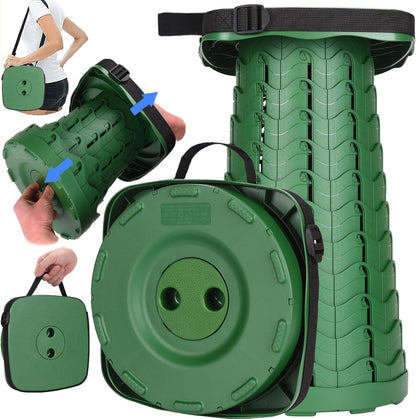 Ultra Strong Collapsible Stool (400lbs Capacity) – Portable, Lightweight & Retractable Folding Seat for Camping, Fishing, Travel & Anywhere Seating