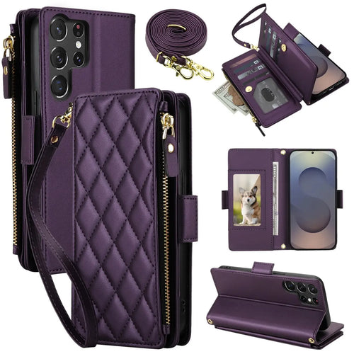 Samsung Wallet Case with 9 Card Slots, Zipper Pocket & Kickstand