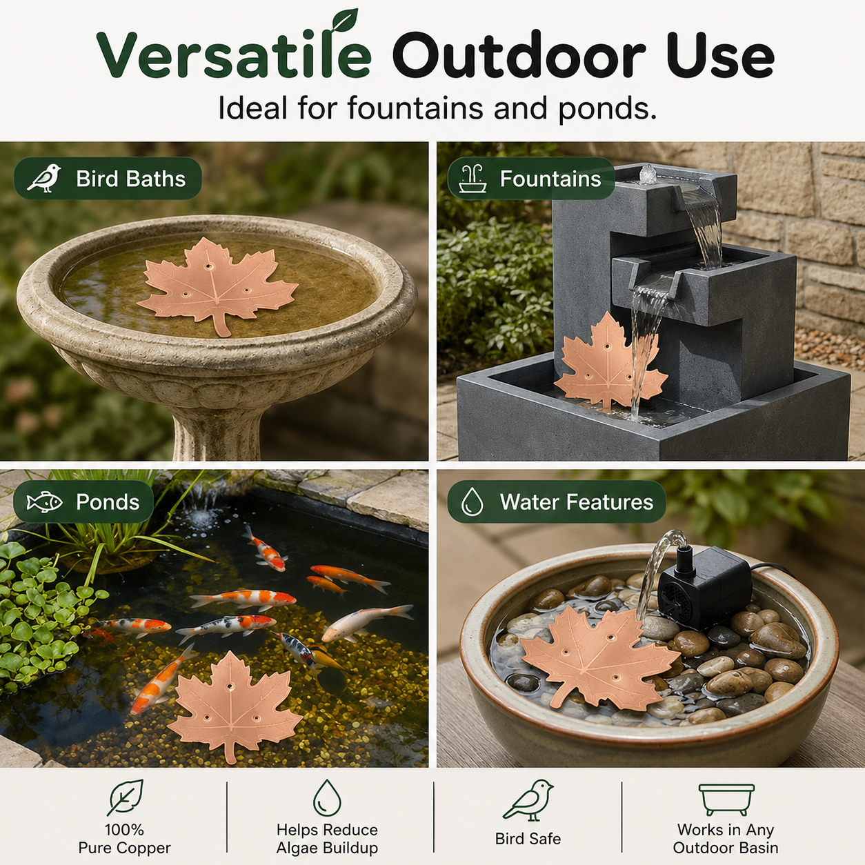 Clear Water in Any Garden Basin | Rust-Resistant & Low Maintenance🛡️✨
