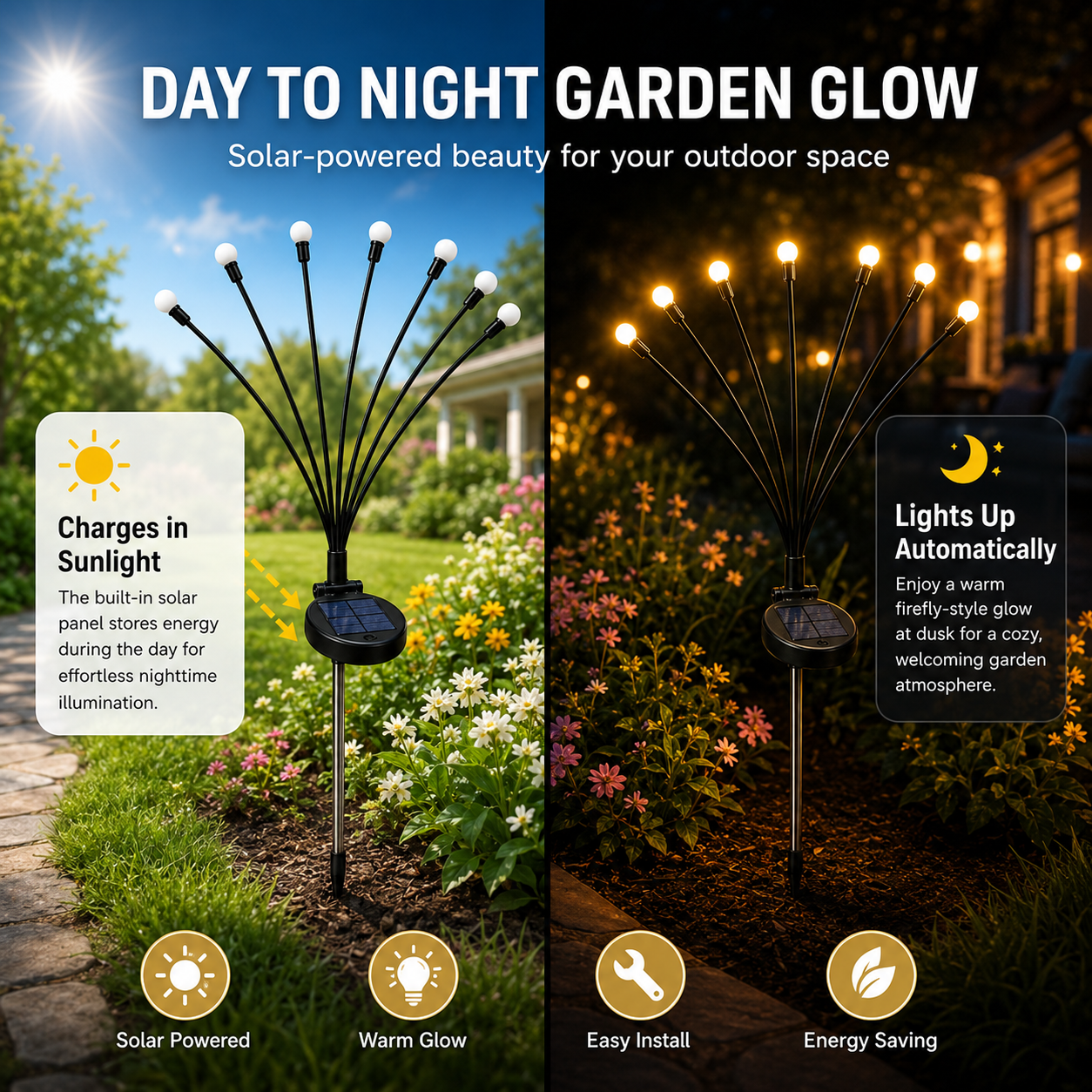 🌙Outdoor Solar Firefly Lights -Magical Garden Decor Day &Night