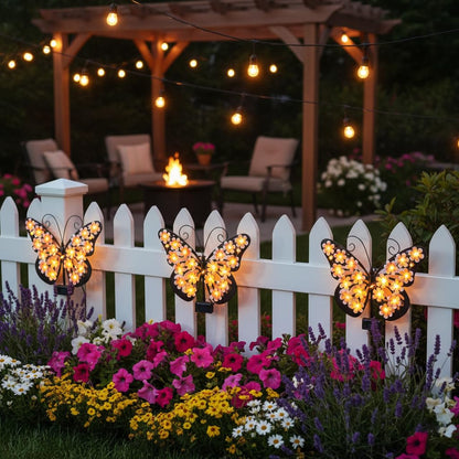 Metal Outdoor Wall Decor With Solar Lights