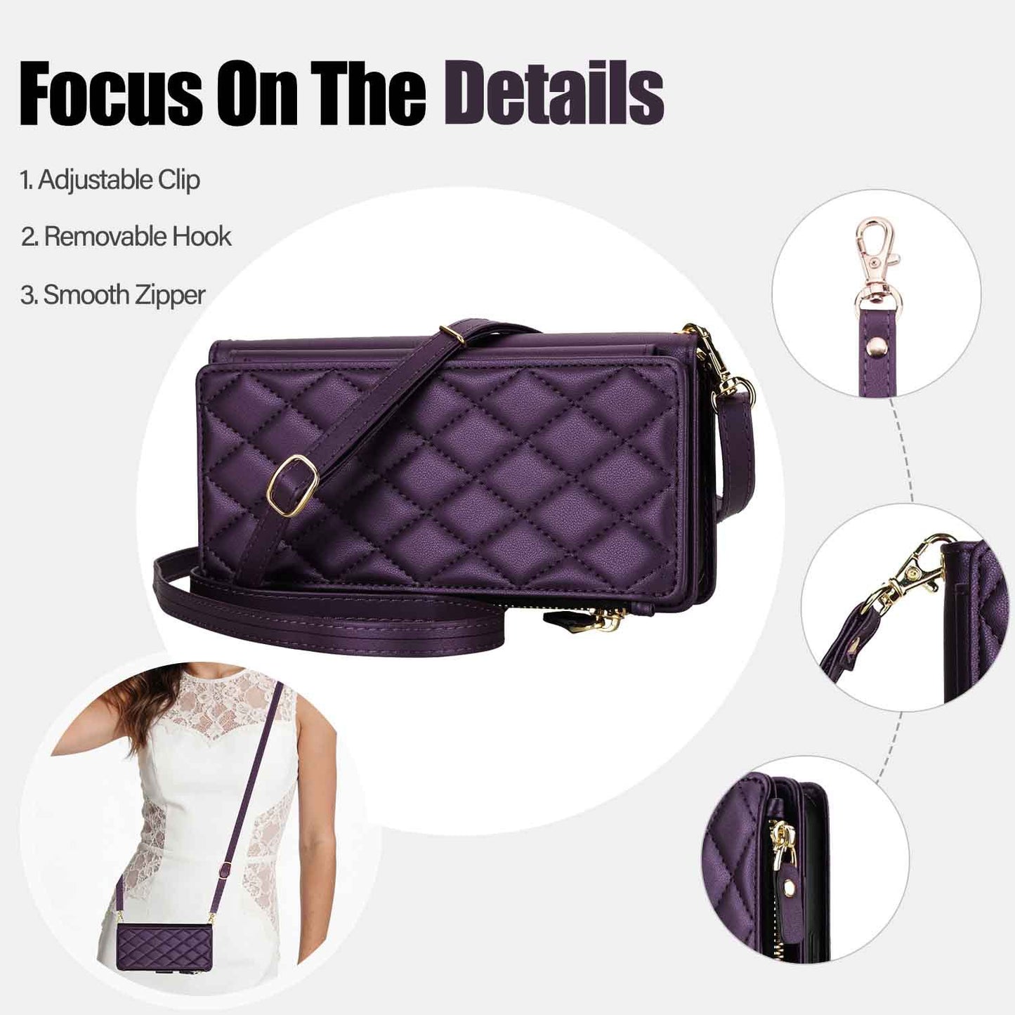 Samsung Wallet Case with 9 Card Slots, Zipper Pocket & Kickstand