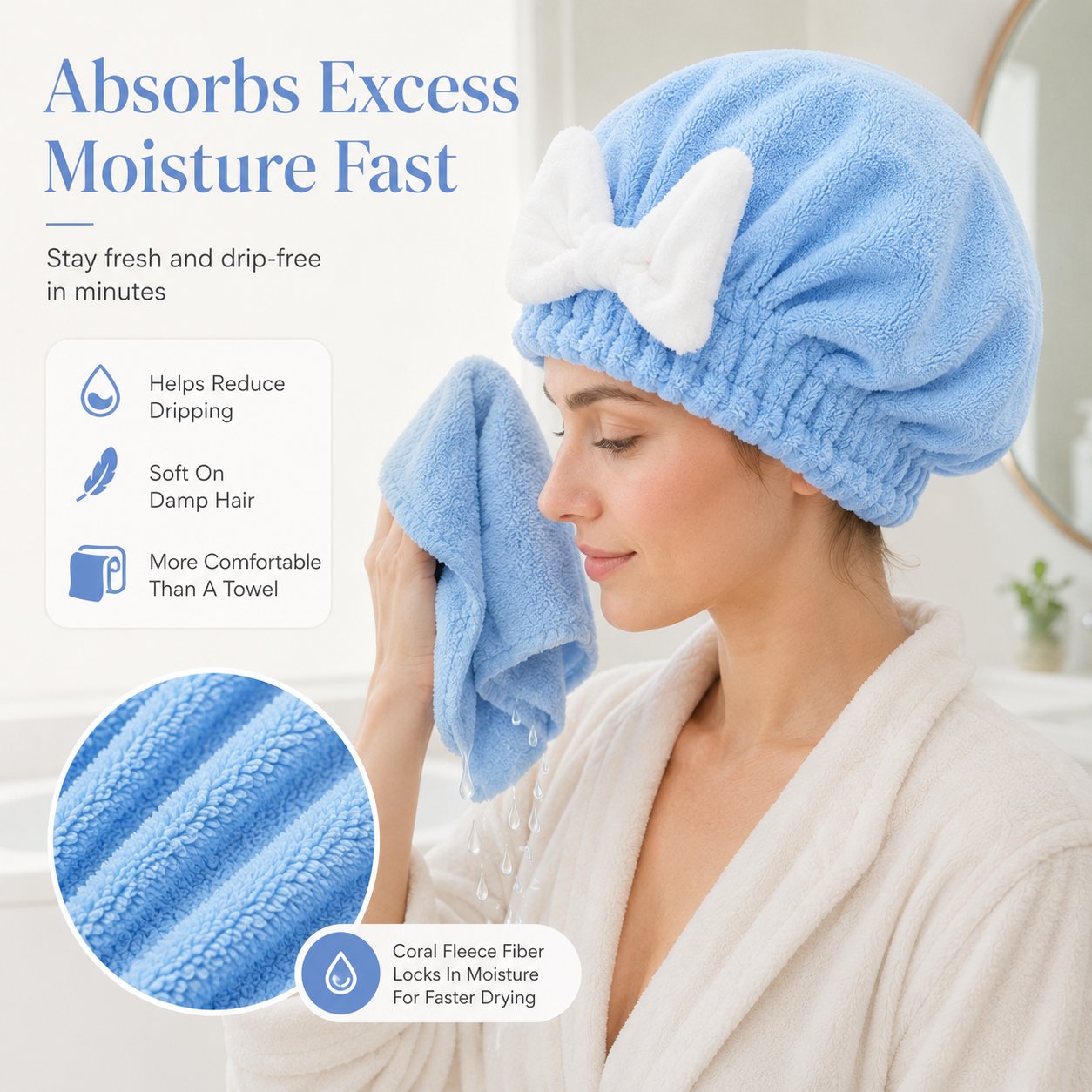 NATRAVOR™ Quick-Dry Microfiber Hair Towel Wrap