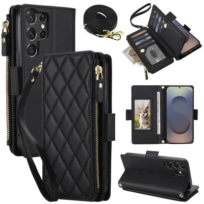 Samsung Wallet Case with 9 Card Slots, Zipper Pocket & Kickstand