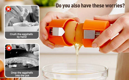 2026 New Multifunction Egg Shell Opener – Easy Crack & Peel, Stainless Steel (Orange)
