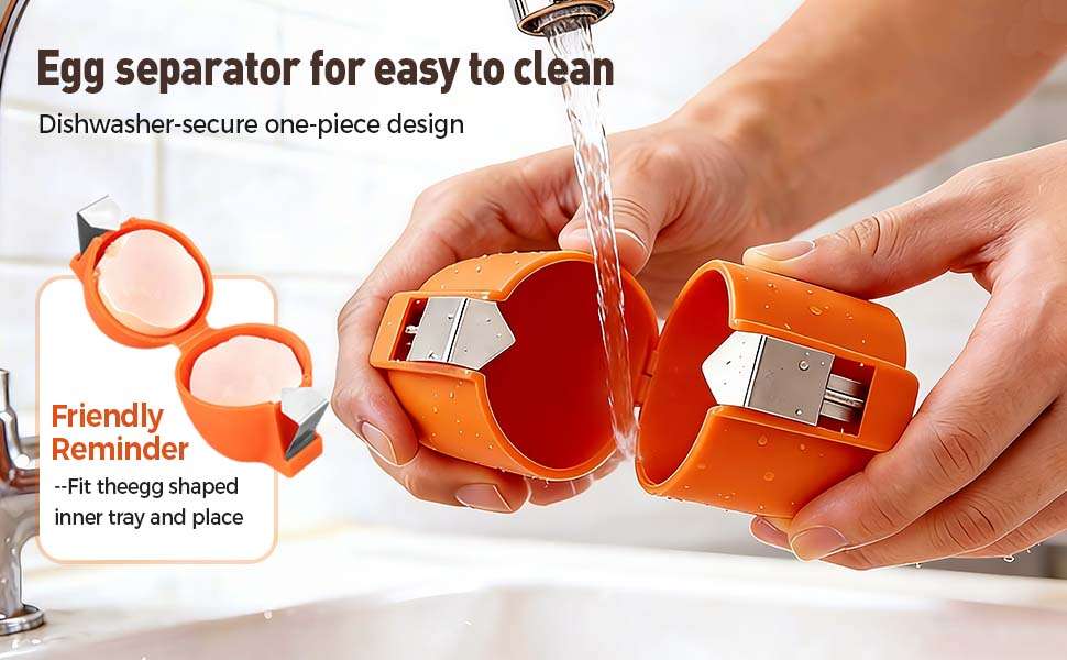 2026 New Multifunction Egg Shell Opener – Easy Crack & Peel, Stainless Steel (Orange)
