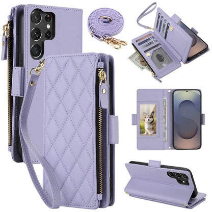 Samsung Wallet Case with 9 Card Slots, Zipper Pocket & Kickstand