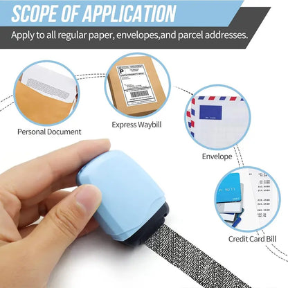 NATRAVOR™ Privacy Roller Stamp – Identity Protection for Mail & Labels