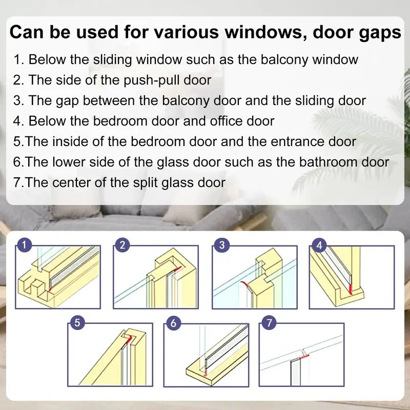 16.4FT Door Weather Stripping Seal Strip – Strong Adhesive Draft Stopper for Doors & Windows | Blocks Hot & Cold Air, Noise & Dust