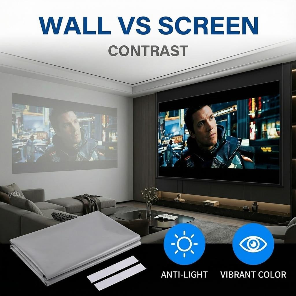 100inch 4K UHD Anti-Light Foldable Portable Projector Screen