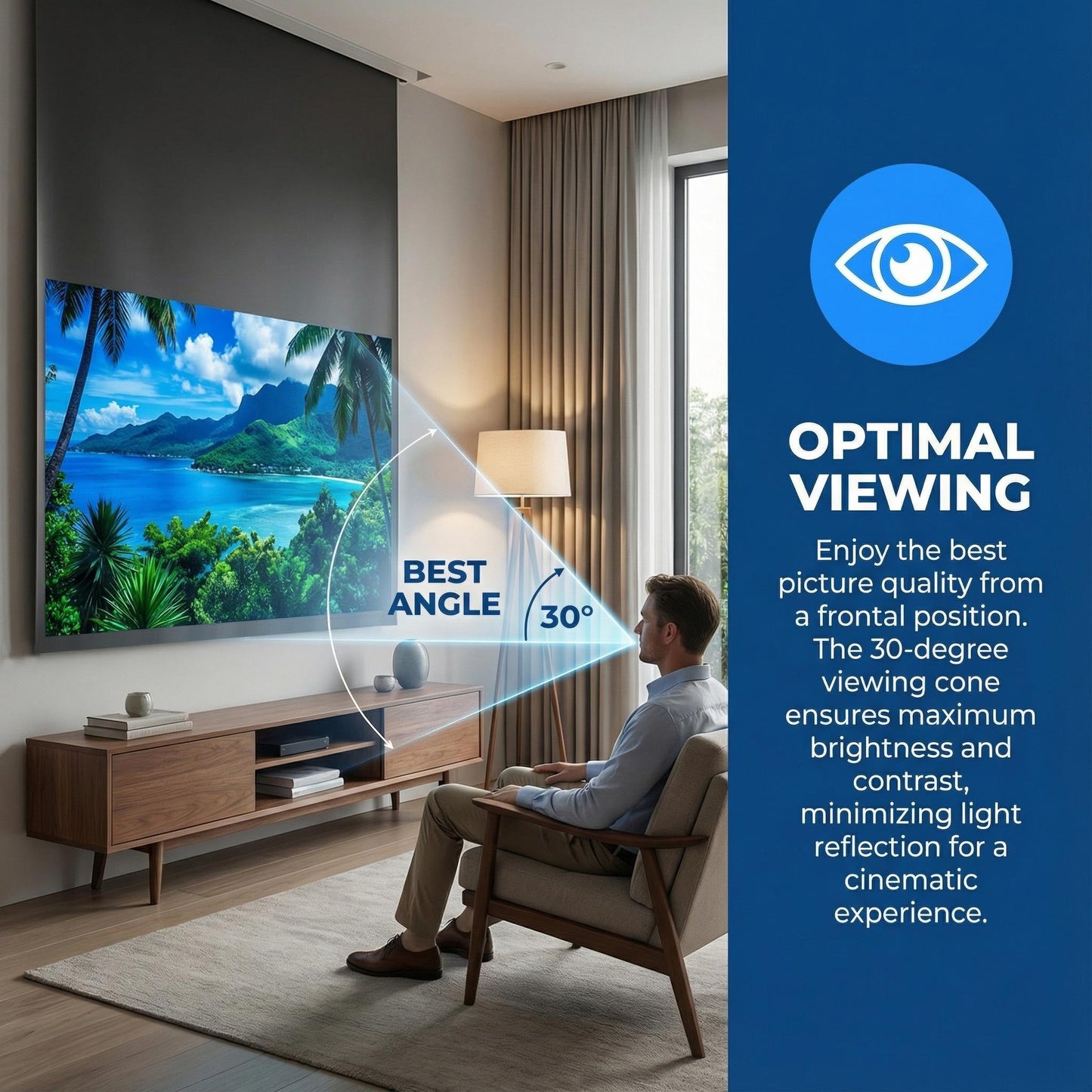 100inch 4K UHD Anti-Light Foldable Portable Projector Screen